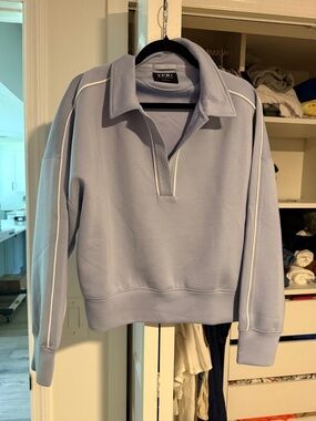 YPB Women's Blue Active Pullover with Polo Collar